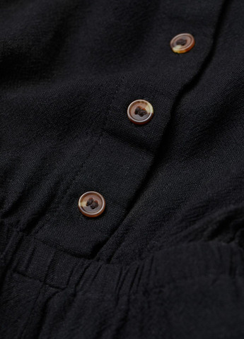 Комбинезон H&M однотонный чёрный кэжуал вискоза