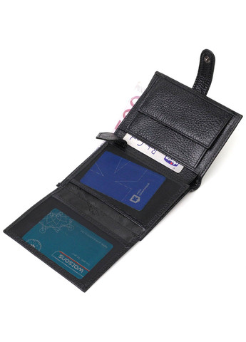Портмоне для чоловіків з натуральної зернистої шкіри 22055 Чорний Bond (262157993)
