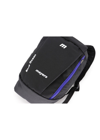 Повседневный детский рюкзак черного цвета с синей молнией Mayers спортивный школьный городской унисекс 10 л No Brand (258591266)