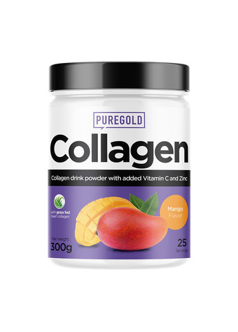Бичачий Колаген з Вітаміном С та Цинком Collagen - 300г Pure Gold Protein (269713081)
