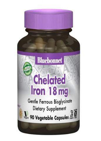 Albion Chelated Iron 18 mg 90 Caps Bluebonnet Nutrition (256725577)