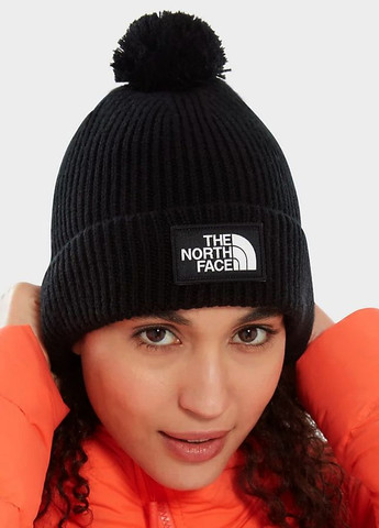 Шапка оригинал унисекс The North Face tnf logo box pom black (264077683)