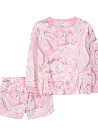 Розовая пижама для девочки флисовая 71810 Carter's
