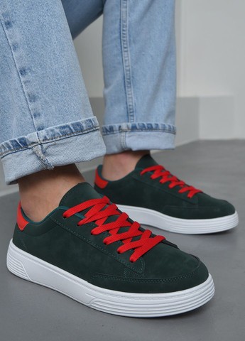Темно-зеленые демисезонные кроссовки мужские темно-зеленого цвета на шнуровке Let's Shop