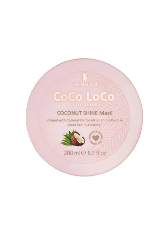 Маска для сяйва волосся з кокосовою олією Coco Loco Coconut Shine Mask 200 мл Lee Stafford (269237728)