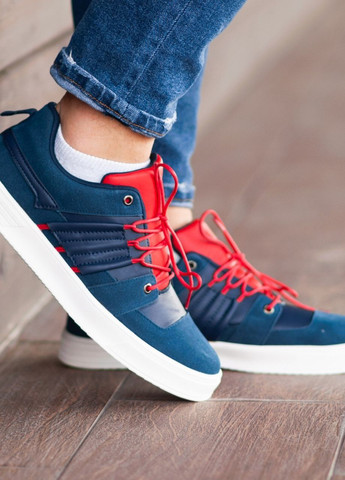 Синие демисезонные кросовки south mason navy/red Vakko