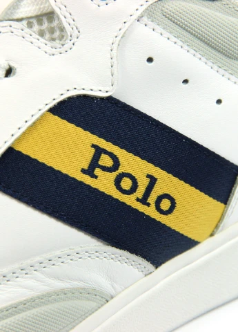 Білі кросівки чоловічі ralph lauren court mid демісезон Polo