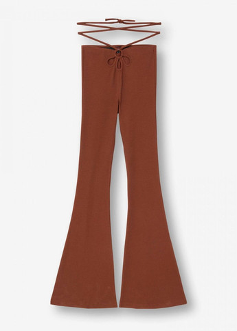 Коричневые штаны-лосины в рубчик клешные коричневые Jennyfer
