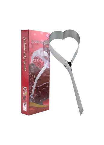Розсувна форма для випікання та збирання тортів з нержавіючої сталі у вигляді серця 15-30 см Kitchen Master (261550975)