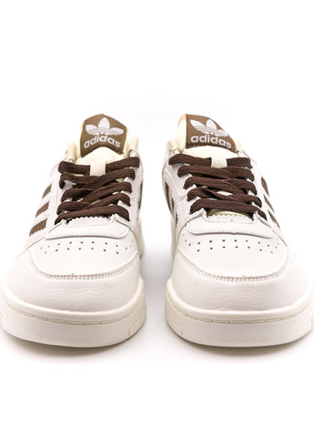Белые демисезонные кроссовки мужские low white brown, вьетнам adidas Drop Step