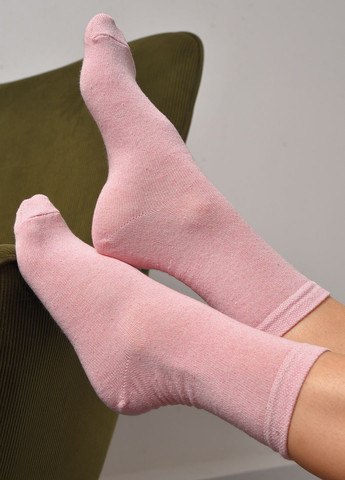 Шкарпетки жіночі демісезонні рожевого кольору розмір 36-40 Let's Shop (277983344)
