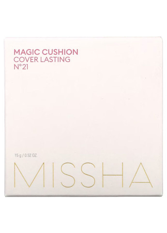 Тональный кушон MAGIC CUSHION COVER LASTING 21 светлый беж с идеальным покрытием, 15г MISSHA (257138342)