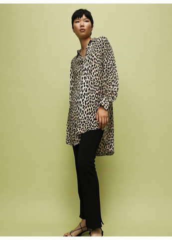 Бежева кежуал жіноча сукня вільного крою"леопардова" (10218) 34 бежева H&M