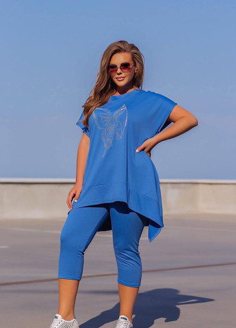 Жіночий костюм лосини та туніка колір джинс 431714 New Trend (258685834)