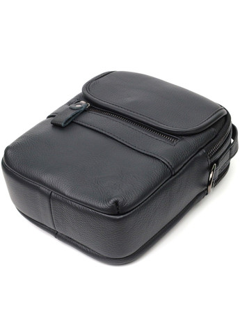 Практичная мужская сумка на плечо из натуральной кожи 22147 Черная Vintage (267932184)