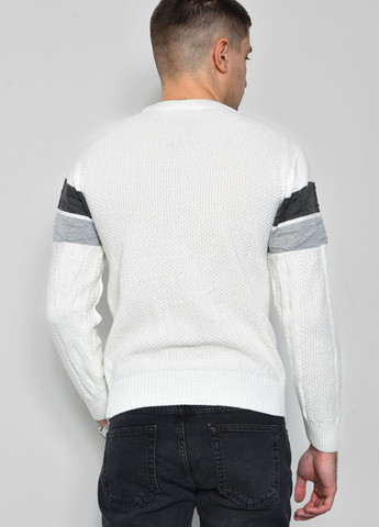 Білий демісезонний светр чоловічий білого кольору пуловер Let's Shop