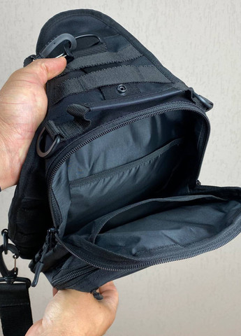 Тактична чорна сумка барсетка слінг нагрудна сумка TACTIC XL black No Brand (258413845)