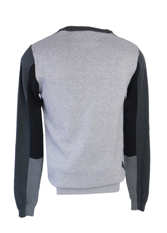 Мужской пуловер с V-образной горловиной S/42 серый-черный Urbanista Lefties комбинированная