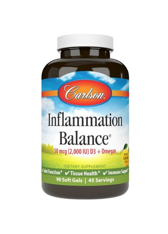 Inflammation Balance 90 Soft Gels Lemon Carlson Labs (258646282)