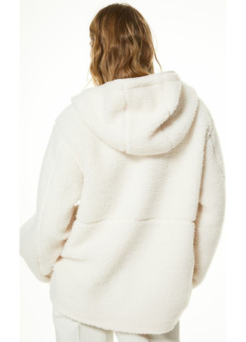 Белая демисезонная женская плюшевая куртка н&м (56190) xs белая H&M