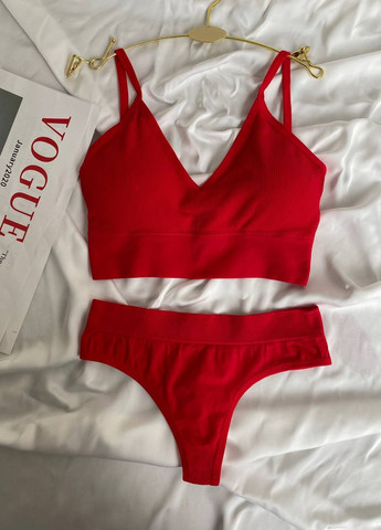 Красный демисезонный женский комплект безшовного нижнего белья No Brand