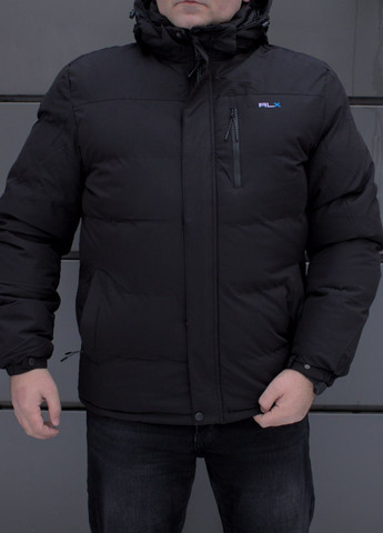 Чорна зимня чорна зимова куртка стьобана батал Vakko