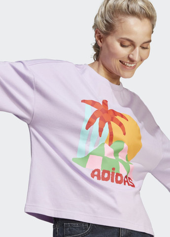 Фиолетовая всесезон футболка x farm rio graphic adidas