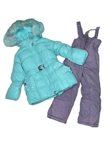 Бирюзовый зимний комплект (куртка, жилетка, полукомбинезон) Ohccmith