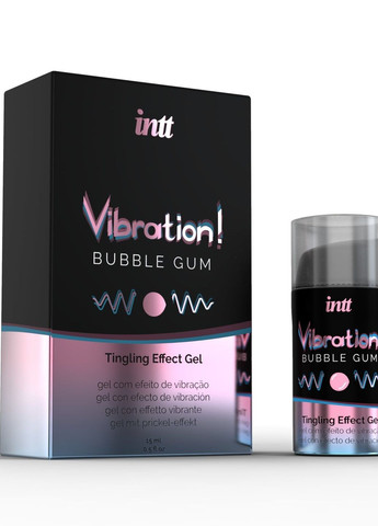 Рідкий вібратор Vibration Bubble Gum (15мл), густий гель, дуже смачний, діє до 30 хвилин, 15 мл. Intt (260266337)