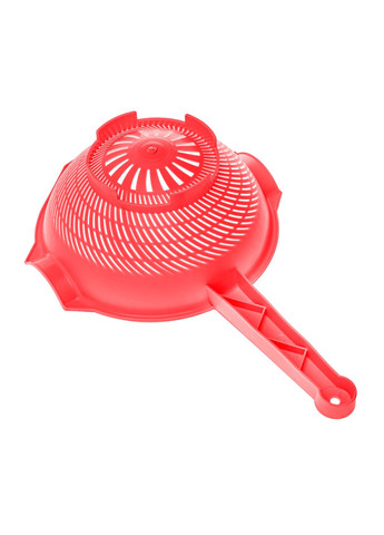 Дуршлаг пластиковый с ручкой 36х22.5 см Красный Kitchette (262291066)