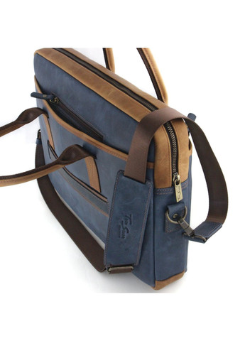 Сумка шкіряна для ноутбука синя 15,6 ', MacBook 16' 7171 BL-R Tom Stone (274529191)