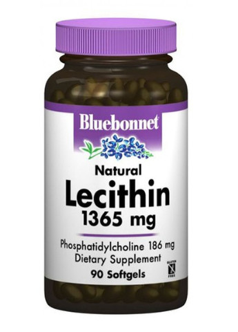 Natural Lecithin 1365 mg 90 Caps Bluebonnet Nutrition (256722074)