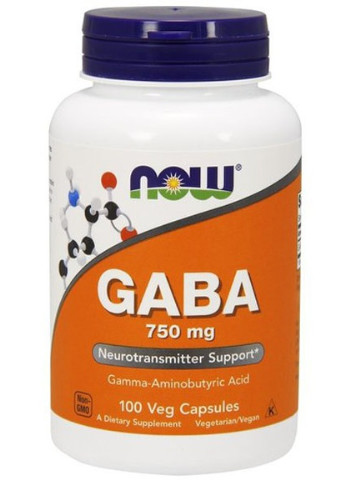 GABA 750 mg 100 Veg Caps Now Foods (256725207)