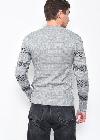 Сірий демісезонний светр чоловічий сірого кольору акриловий пуловер Let's Shop