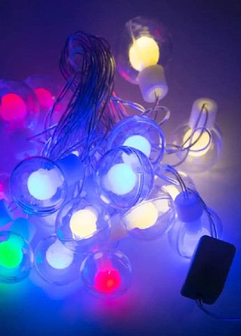 Светодиодная праздничная комнатная гирлянда штора бахрома лампочки 20 LED светодиодов 4.95 м (475455-Prob) Мультицветная Unbranded (267807908)