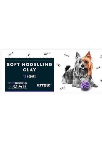 Пластилін восковий 18 кольорів Dogs колір різнокольоровий ЦБ-00223070 Kite (259961162)