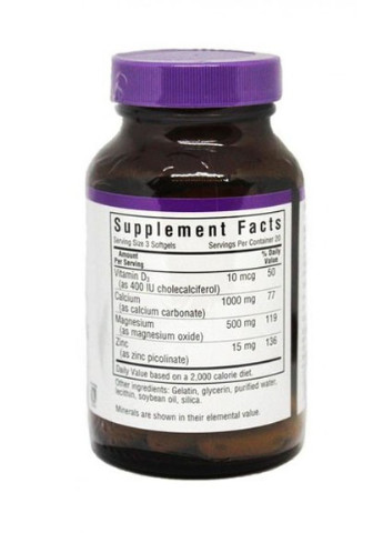 Calcium Magnesium plus Zinc 60 Softgels Bluebonnet Nutrition (256723229)