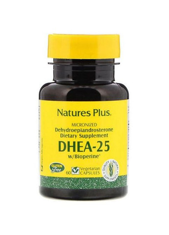 Nature's Plus DHEA-25 With Bioperine 60 Veg Caps Natures Plus (260478967)