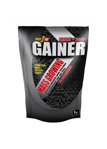 Комплекс Гейнеру з Вітамінами і Амінокислотами Gainer MASS GROWING - 1000г Power Pro (270937352)