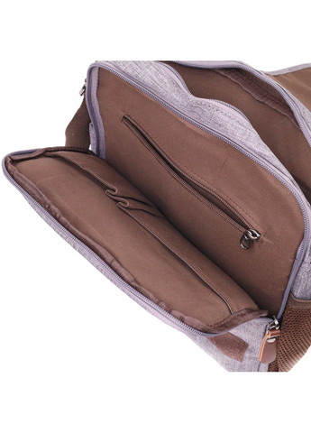 Чоловіча сумка через плече з текстилю 21263 Сіра Vintage (258267902)