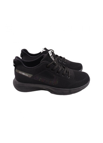 Черные кроссовки мужские черные текстиль Fashion 58-23LK