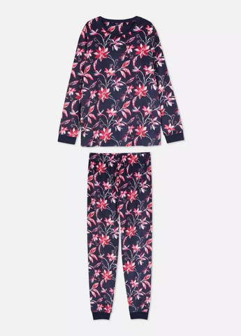 Комбинированная всесезон яркая велюровая пижама лонгслив + брюки Primark