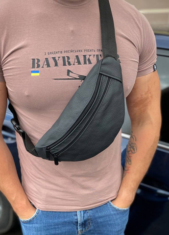 Поясна нагрудна сумка натуральна шкіра бананка чоловіча жіноча універсальна Turtle No Brand (260026932)