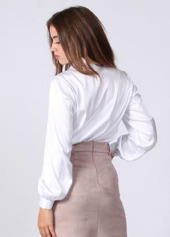 Белая блузка женская 052 однотонный софт белая Актуаль