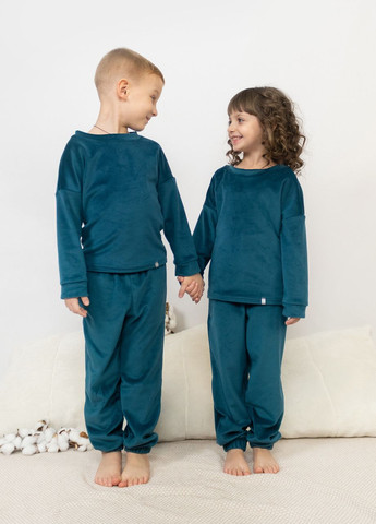 Смарагдова піжама дитяча домашня велюрова кофта зі штанами смарагд Maybel