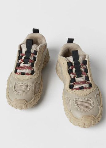 Бежевые демисезонные кожаные кроссовки для мальчика 8626 35 22.3см бежевый 64109 Zara