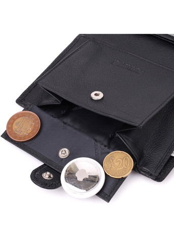 Місткий гаманець чоловічий з блоком під документи з натуральної шкіри 22491 Чорний st leather (277980514)