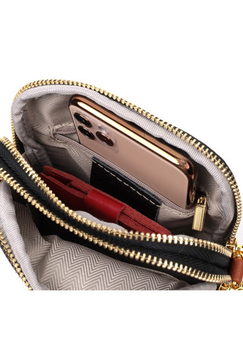 Зручна сумка трапеція для жінок з натуральної шкіри 22269 Чорна Vintage (276461704)