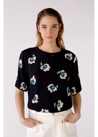 Комбинированная летняя женская блуза разные цвета на запах Oui