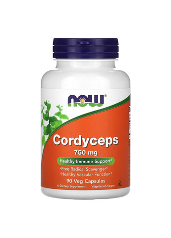 Гриб Кордицепс, Cordyceps 750 мг - 90 вег.капсул Now Foods (269461868)